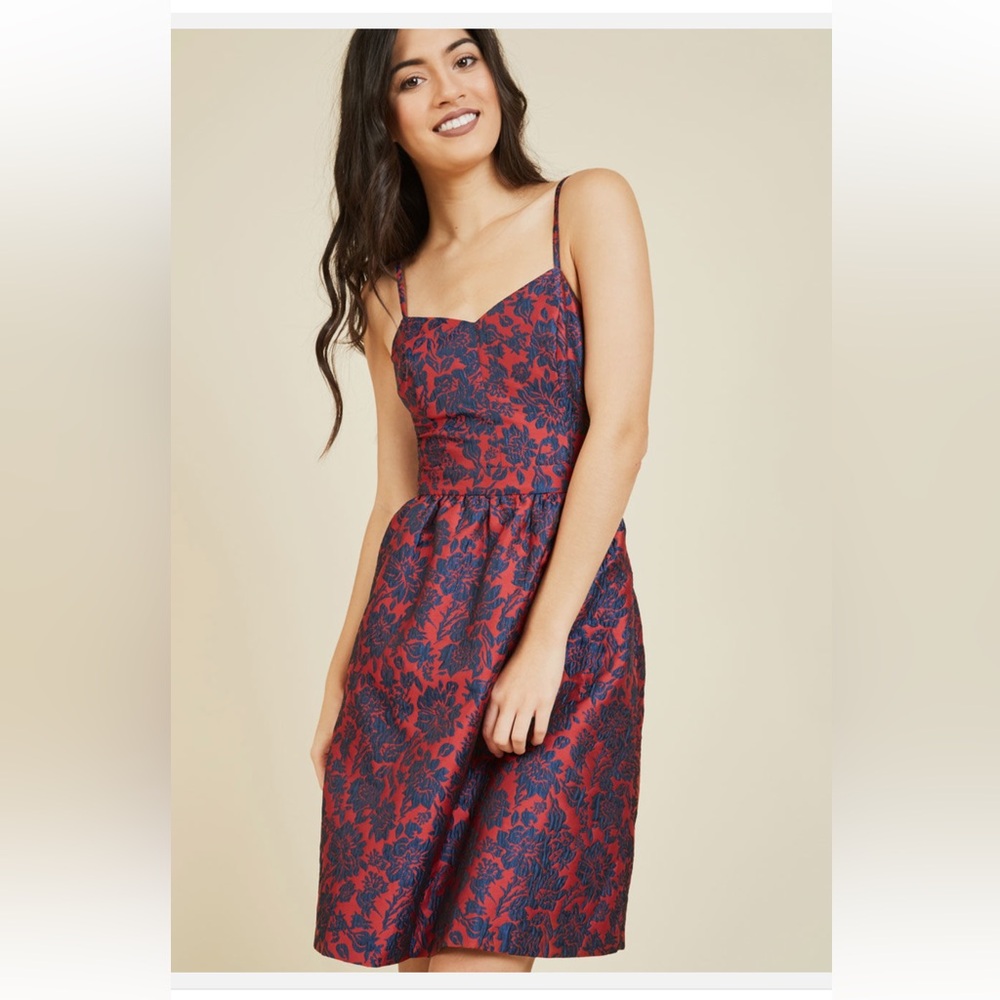 ModCloth Lace & Mesh Jacquard A-Line Dress | Size XXS